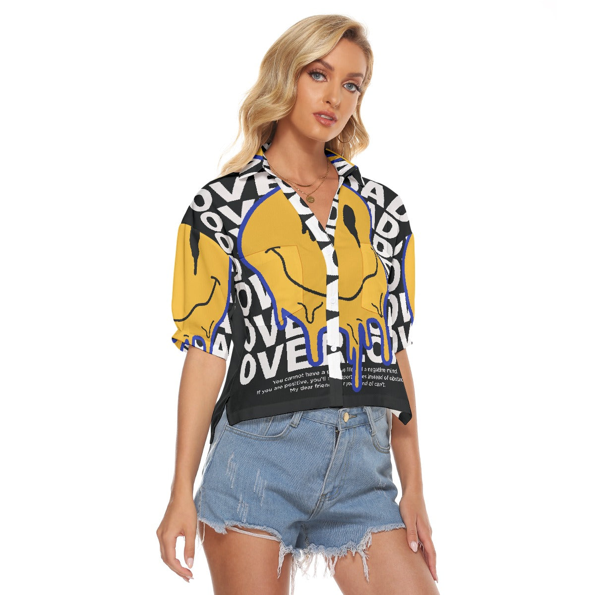 All-Over Print Women's V-neck Shirts