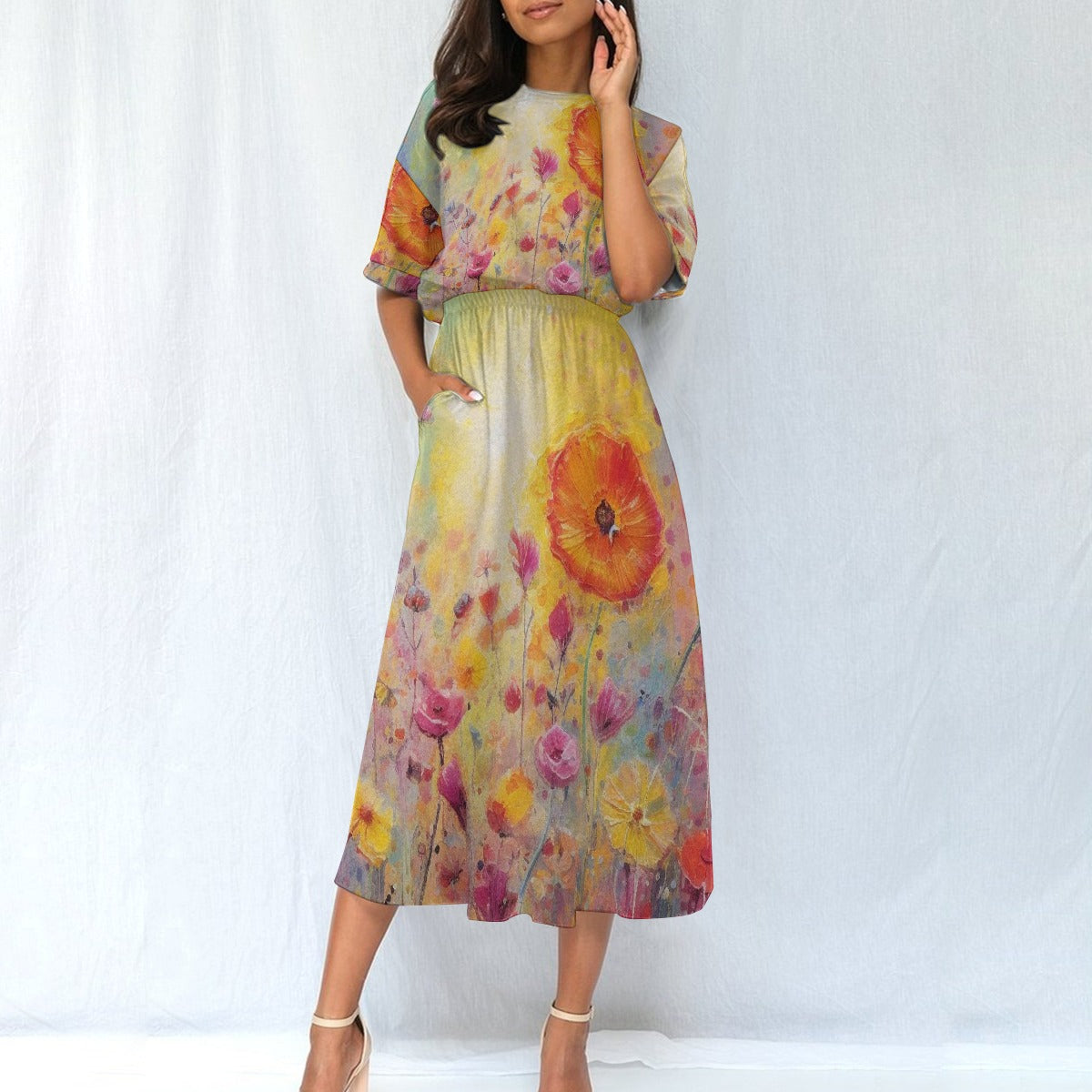 All-Over Print Women's Elastic Waist Dress