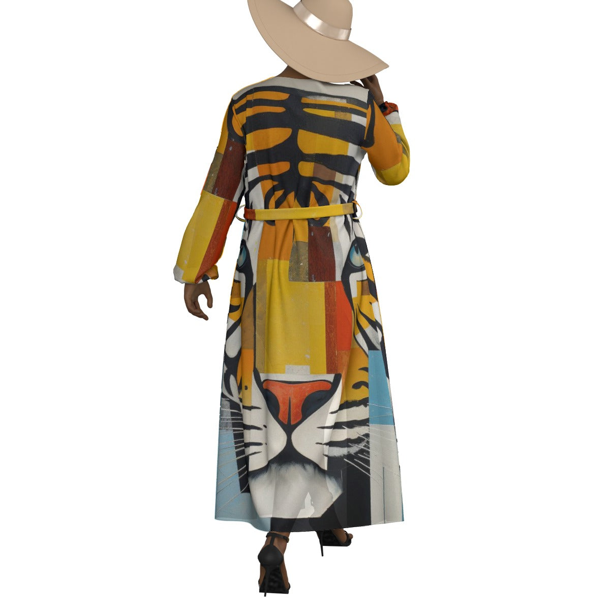 All-Over Print Women's Lace-up Chiffon Robe