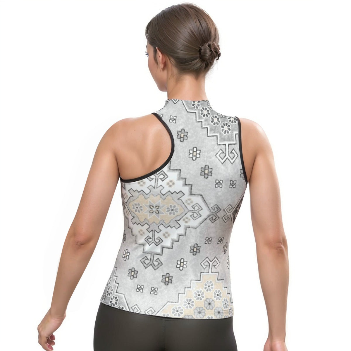 All-Over Print Women's Halter Sleeveless Asymmetrical Tank Top