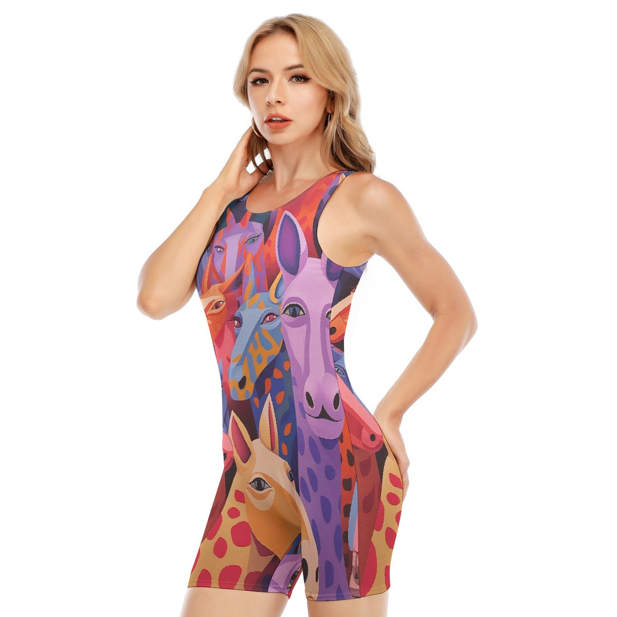 All-Over Print Women's Sleeveless One-piece Swimsuit