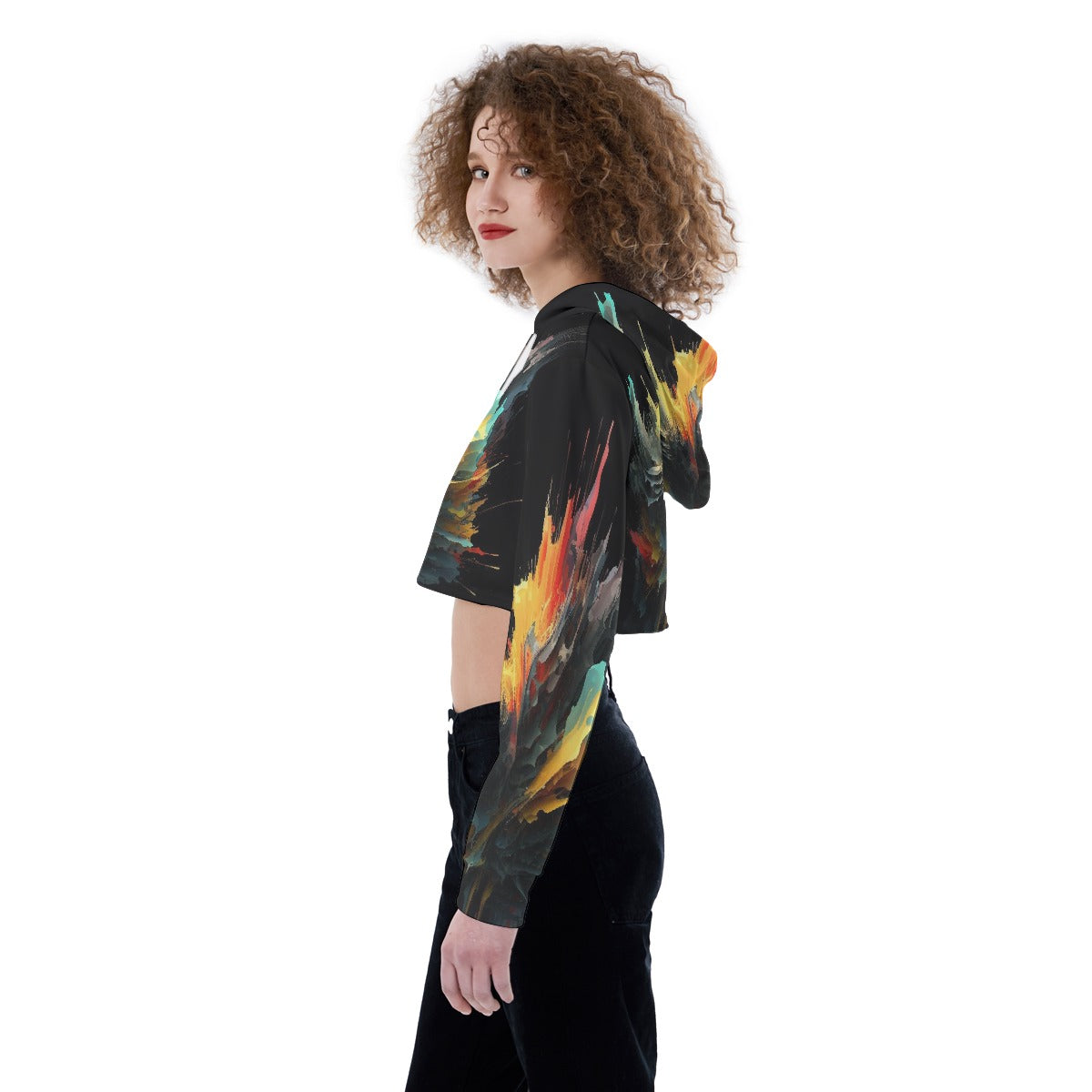 All-Over Print Women's Crop Top Hoodie