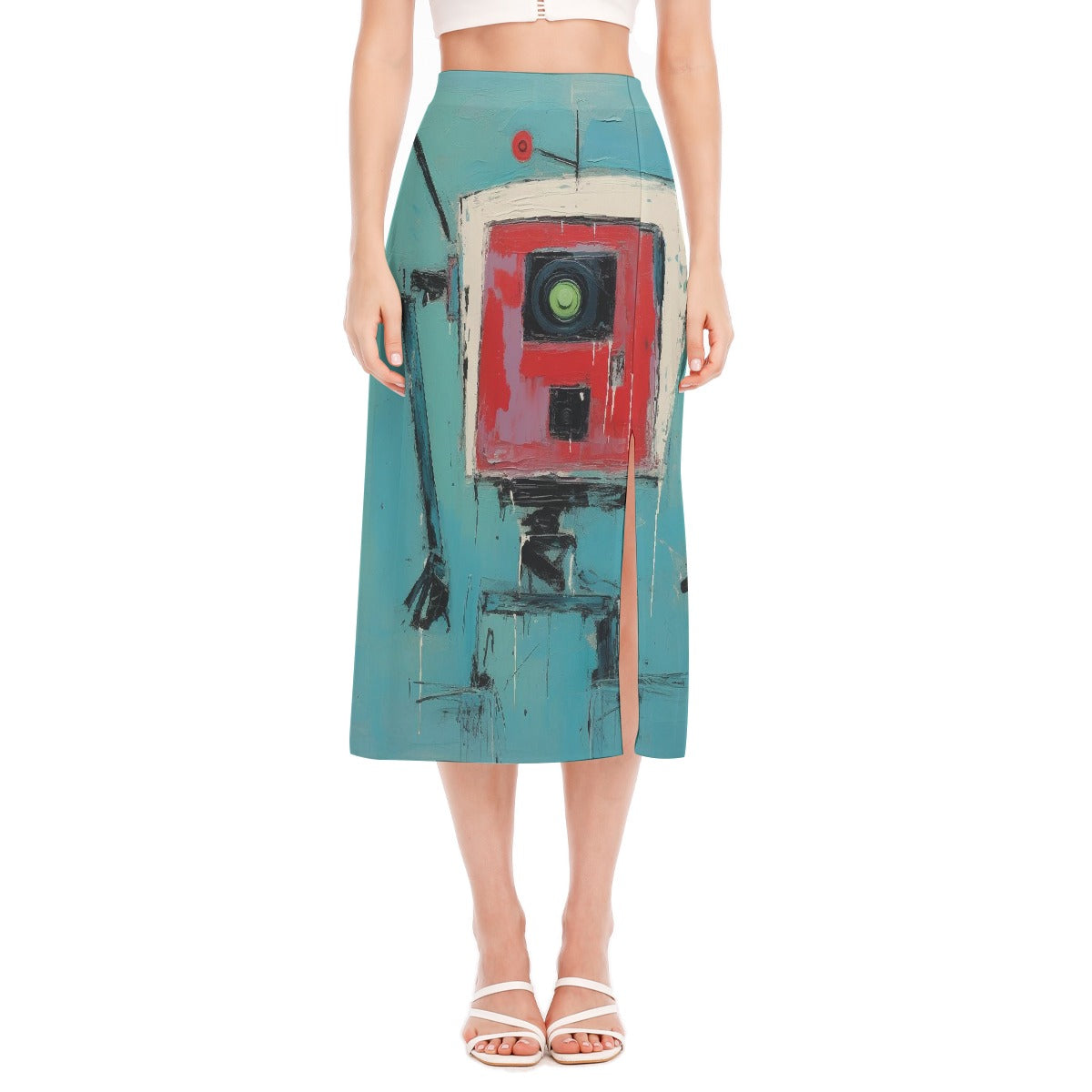 All-Over Print Women's High Slit Long Skirt