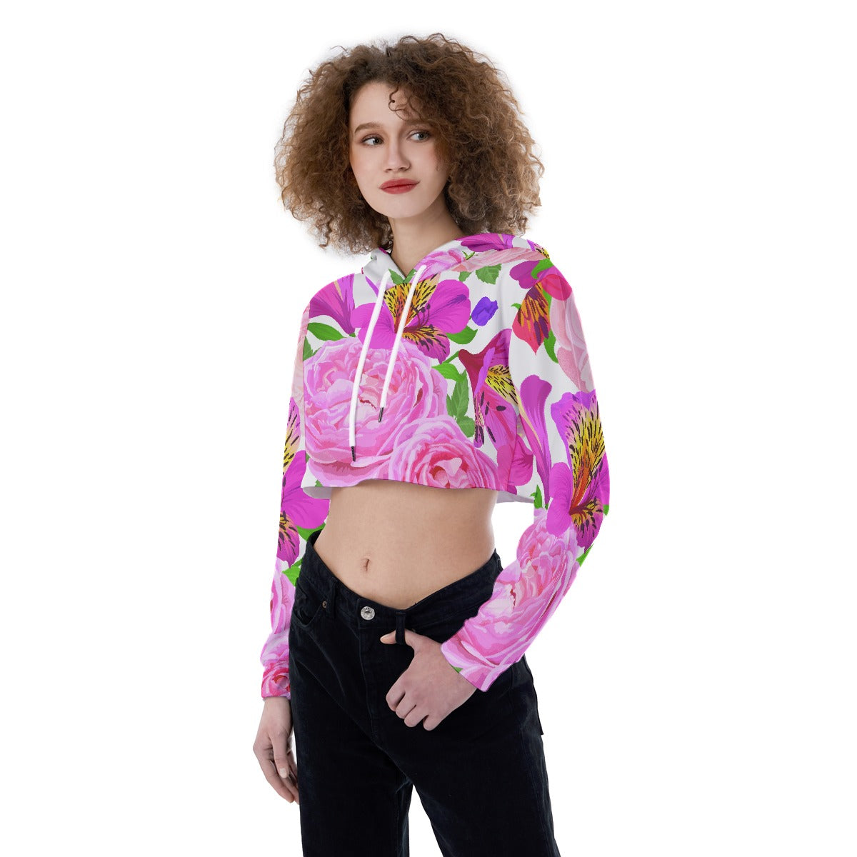 All-Over Print Women's Crop Top Hoodie