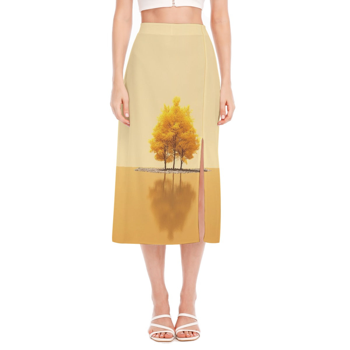 All-Over Print Women's High Slit Long Skirt