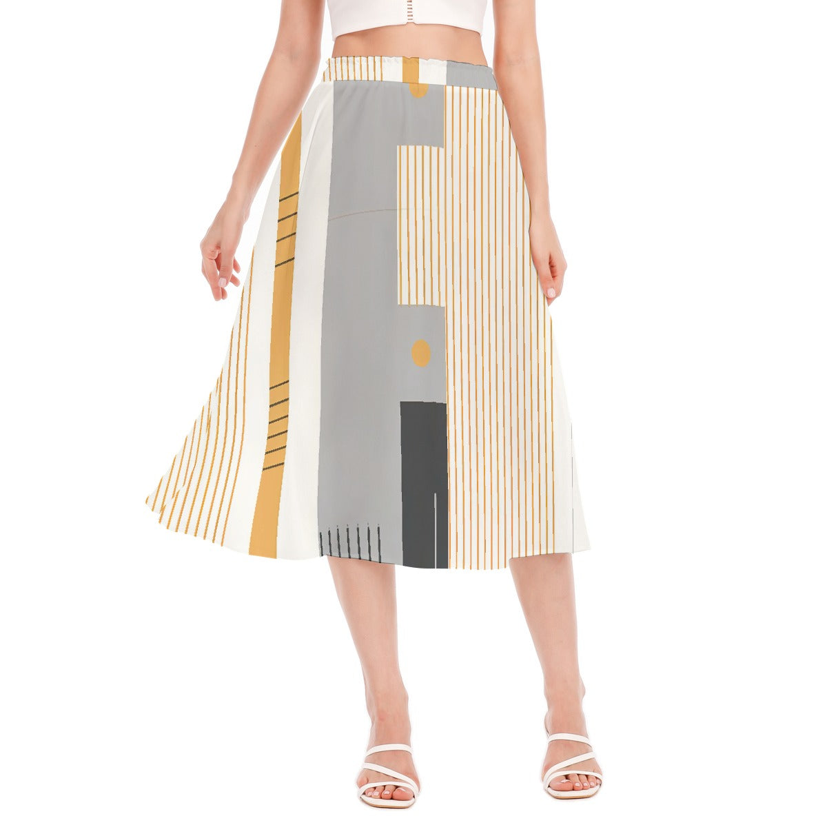 All-Over Print Women's Long Section Chiffon Skirt