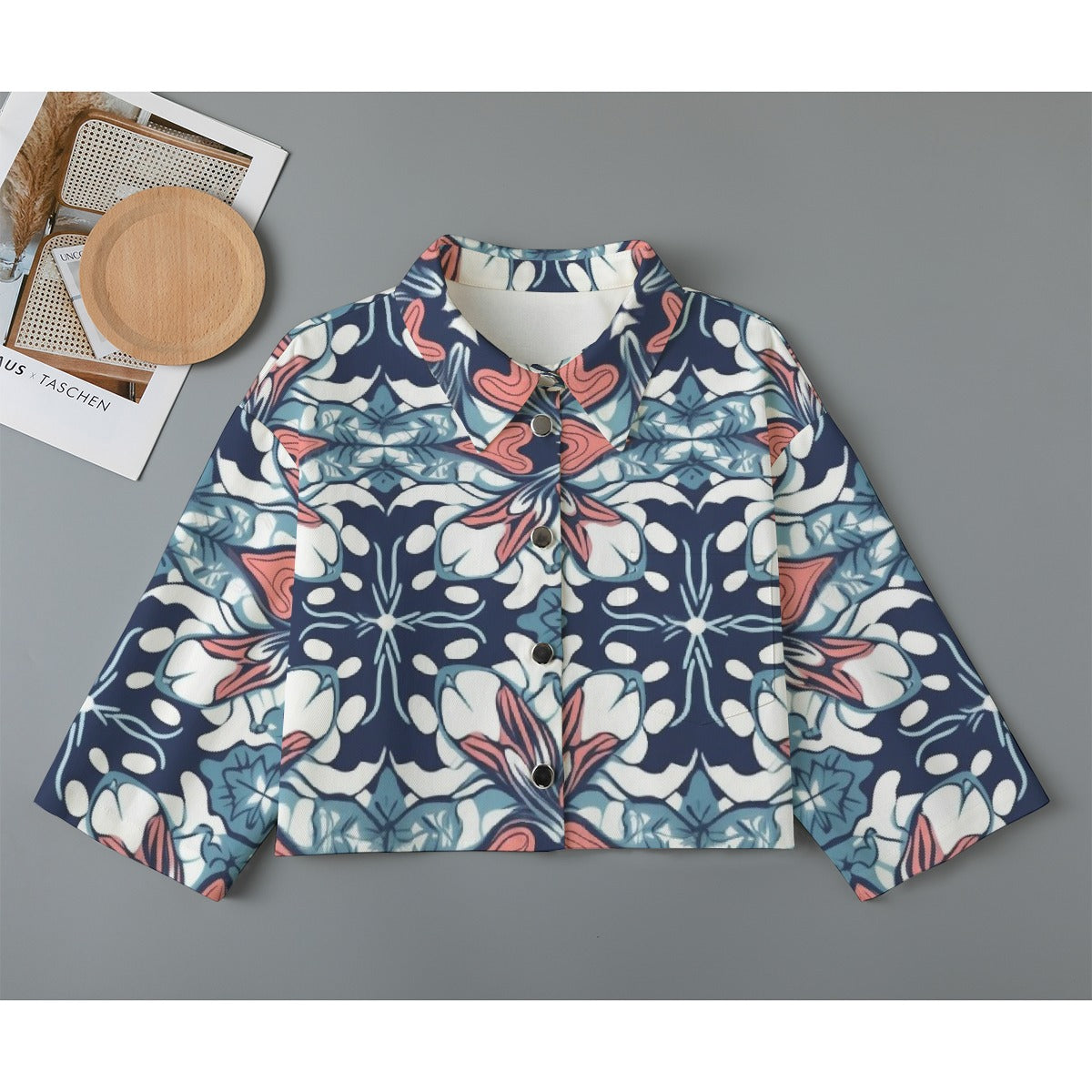 All-Over Print Women's Cropped Jacket | 245GSM Cotton
