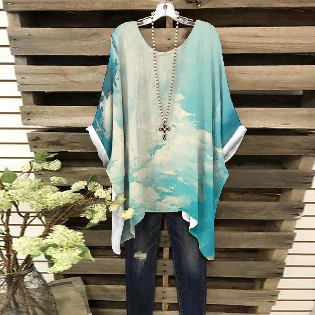 All-Over Print Women's Bat Sleeve Shirt