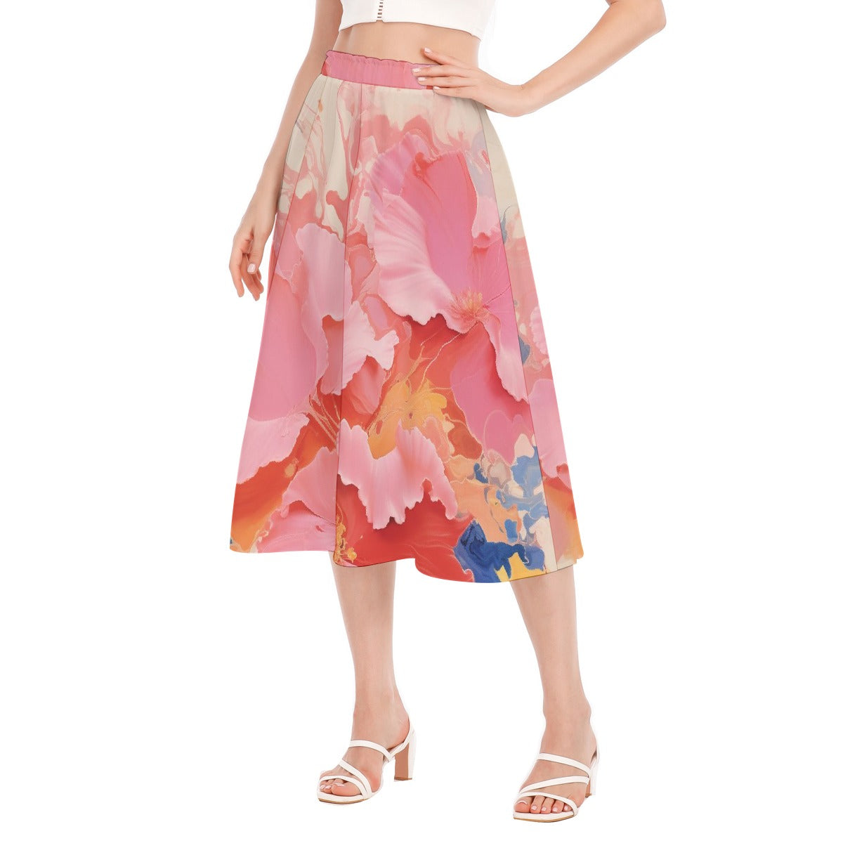 All-Over Print Women's Long Section Chiffon Skirt