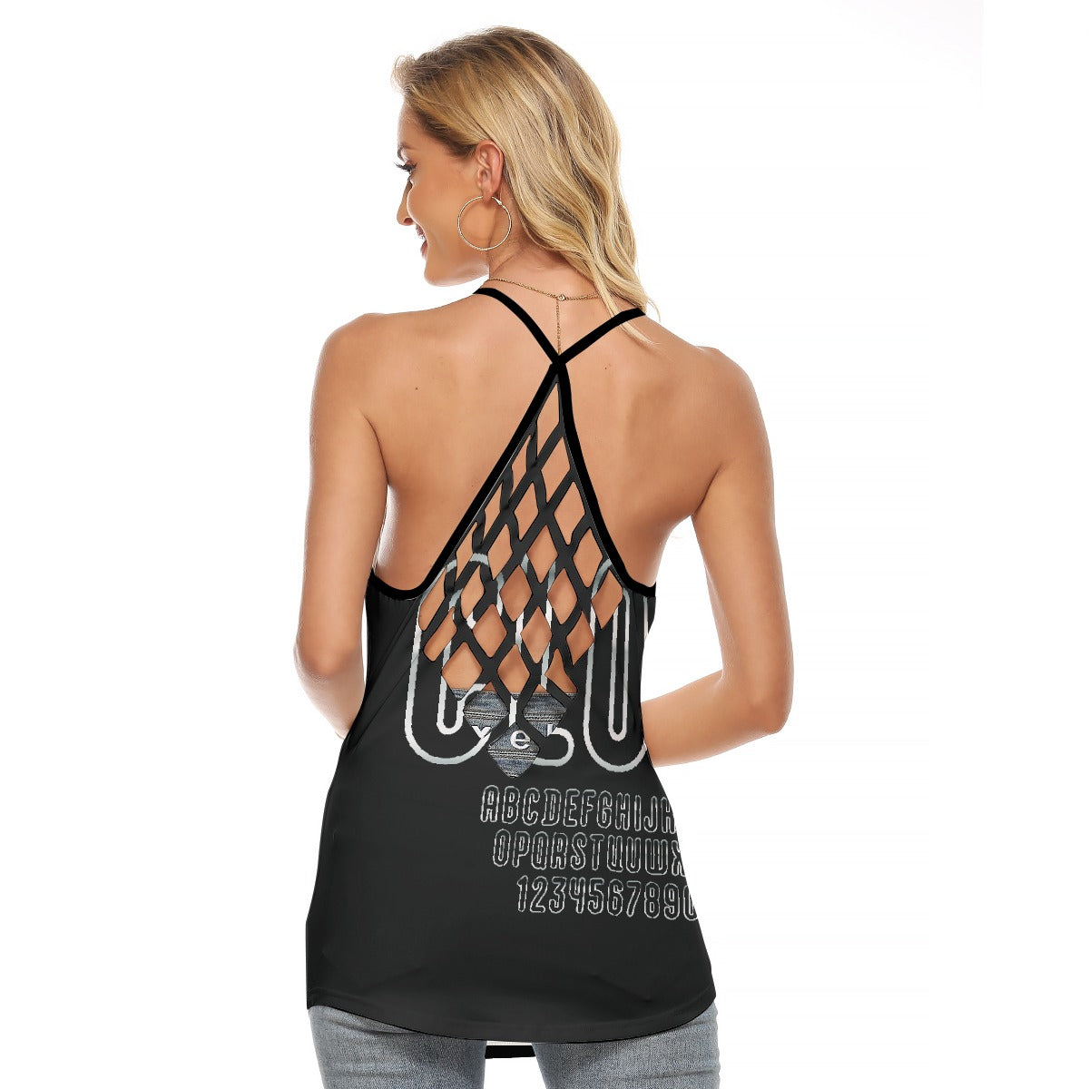 All-Over Print Women's Criss-Cross Open Back Tank Top