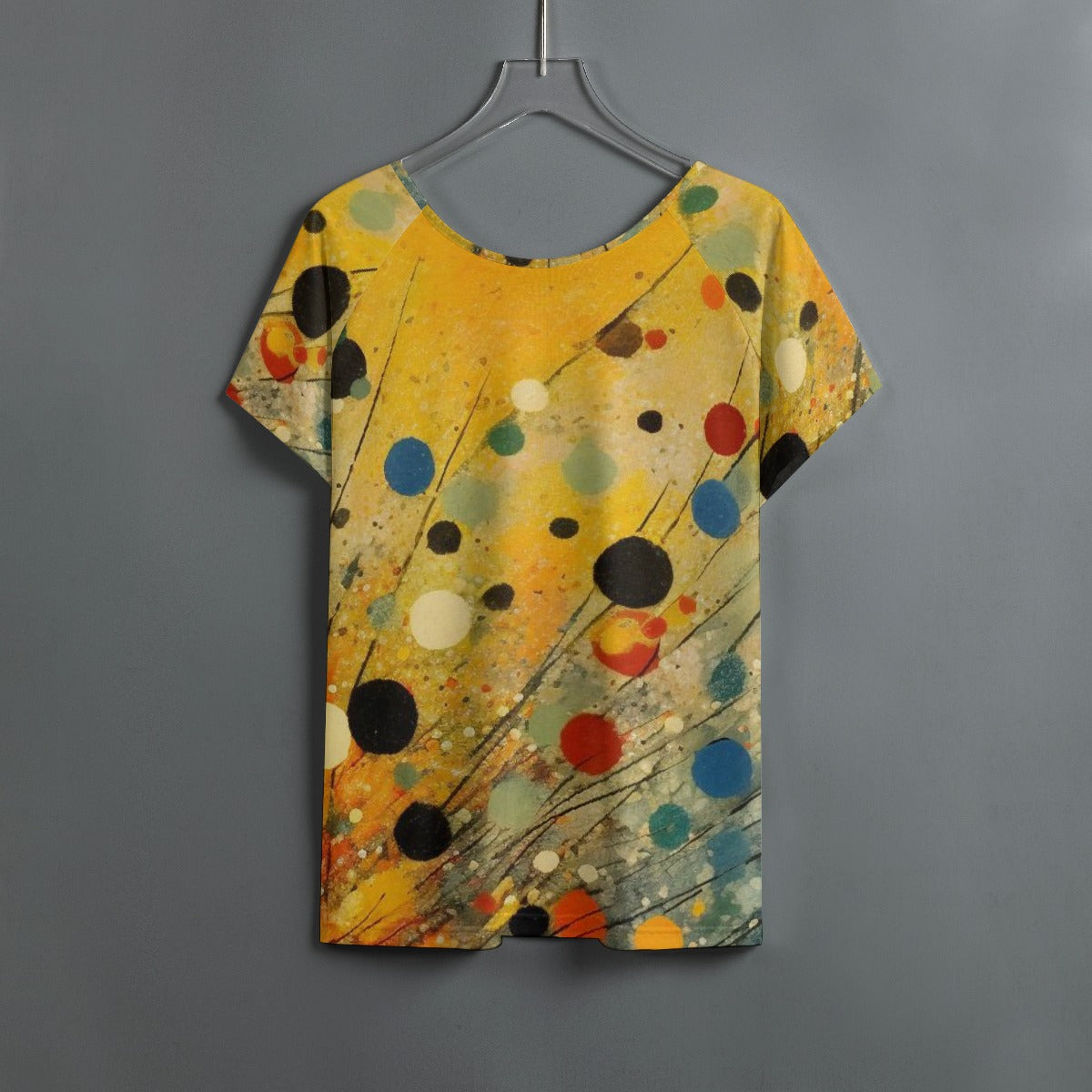 All-Over Print Women's Round Neck T-shirt With Raglan Sleeve
