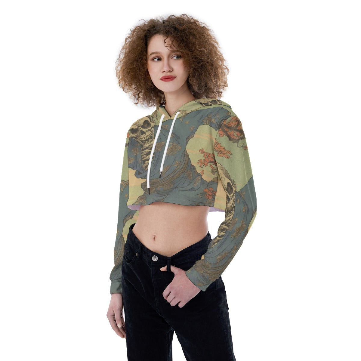 All-Over Print Women's Crop Top Hoodie