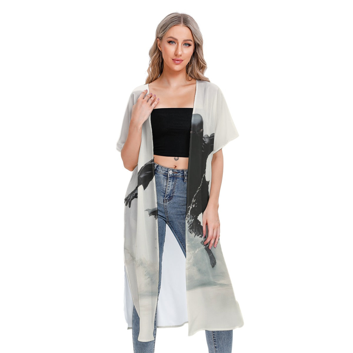 All-Over Print Women's Short Sleeve Cardigan