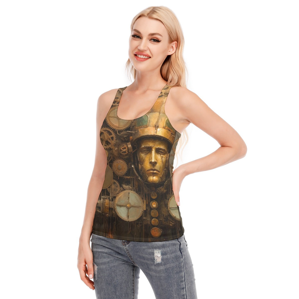 All-Over Print Women's Racer Vest | 190GSM Cotton