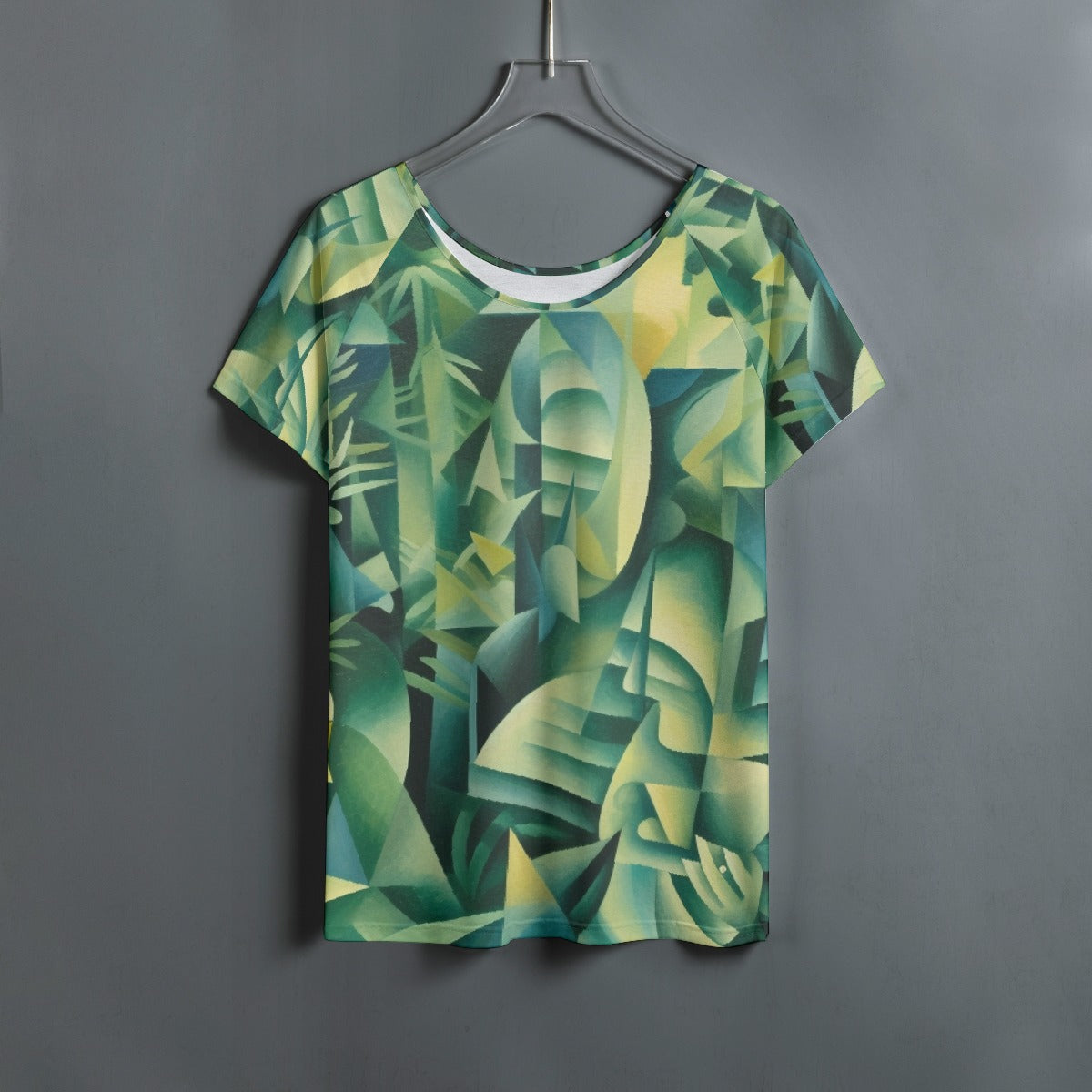 All-Over Print Women's Round Neck T-shirt With Raglan Sleeve