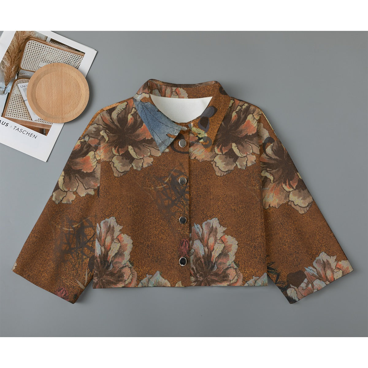 All-Over Print Women's Cropped Jacket | 245GSM Cotton