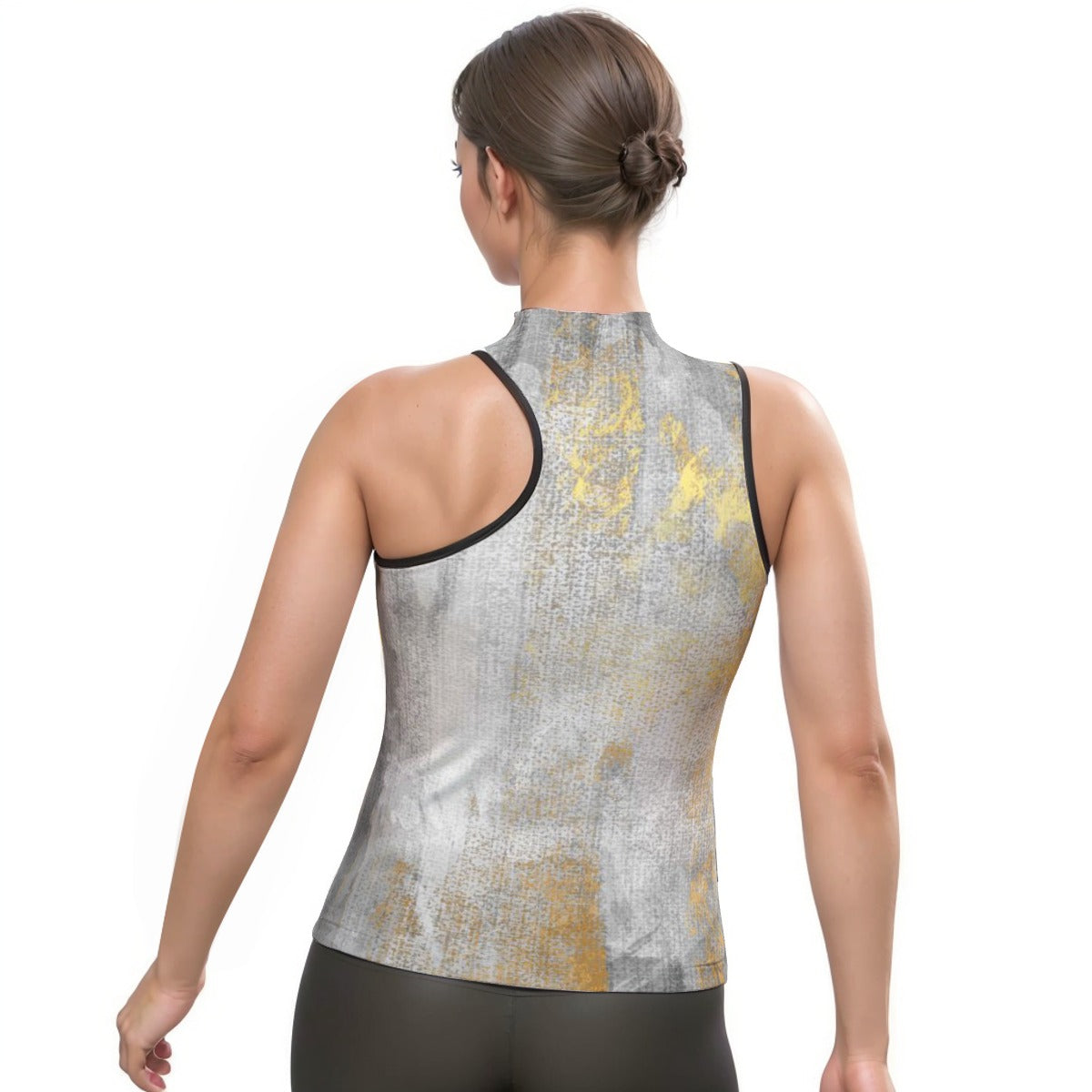 All-Over Print Women's Halter Sleeveless Asymmetrical Tank Top