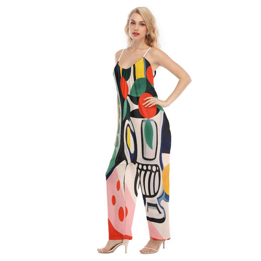 All-Over Print Women's Loose Cami Jumpsuit