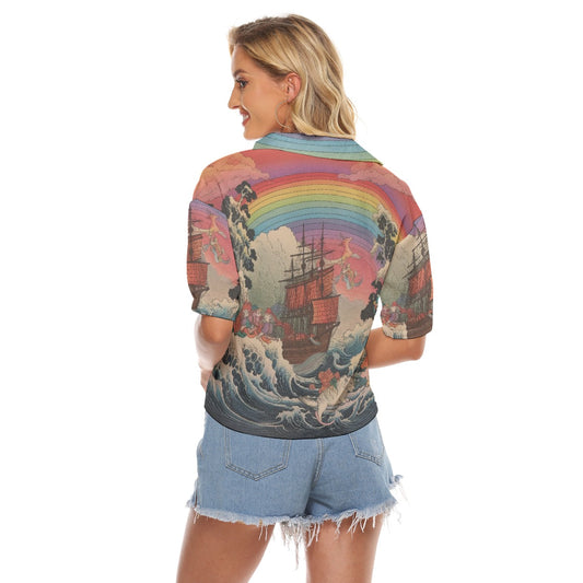 All-Over Print Women's V-neck Shirts