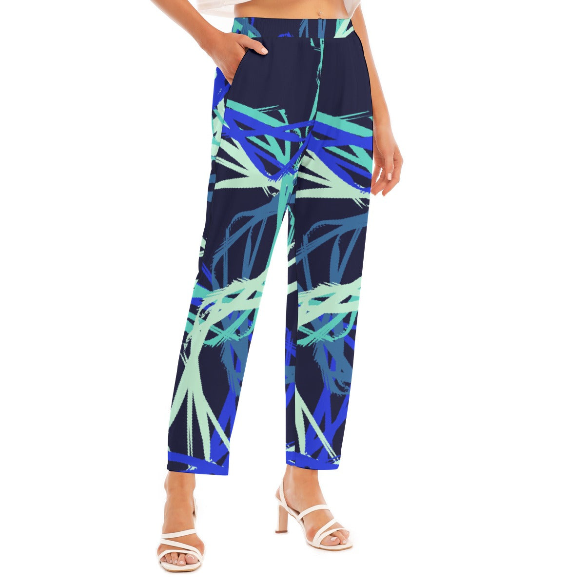 All-Over Print Women's Loose Straight-leg Pants