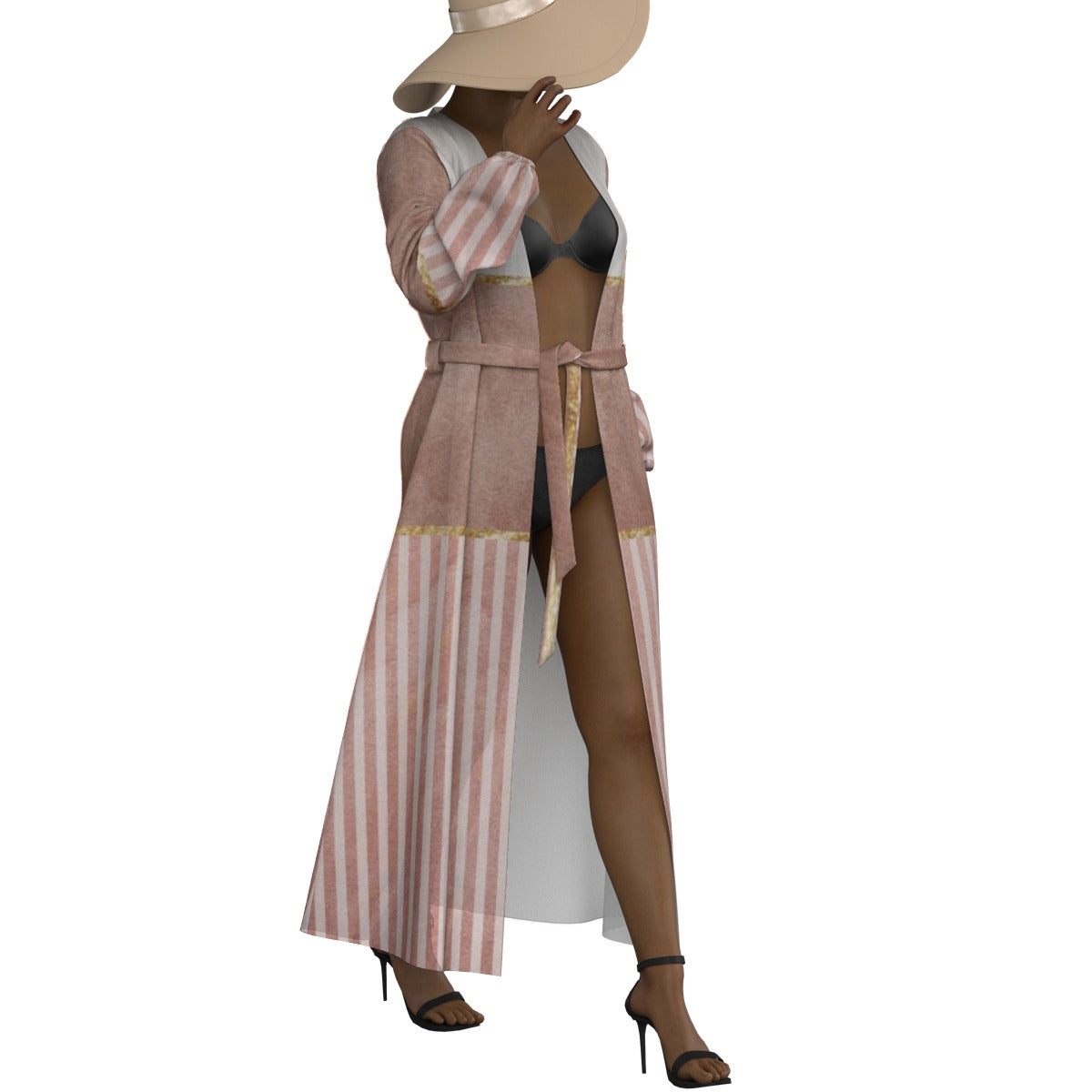 All-Over Print Women's Lace-up Chiffon Robe