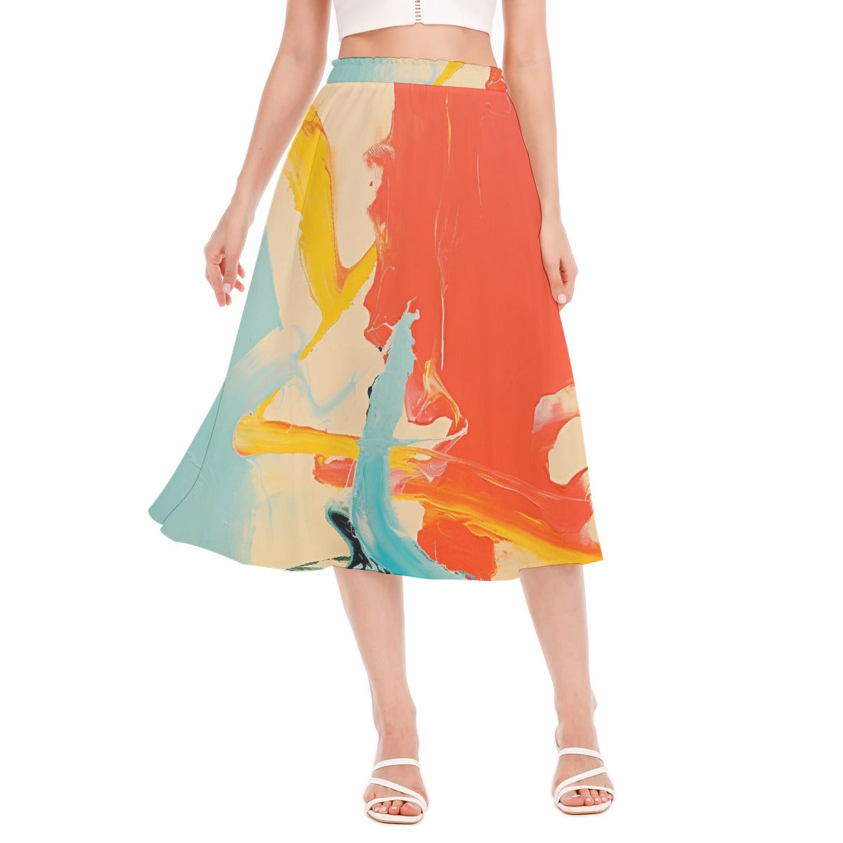 All-Over Print Women's Long Section Chiffon Skirt