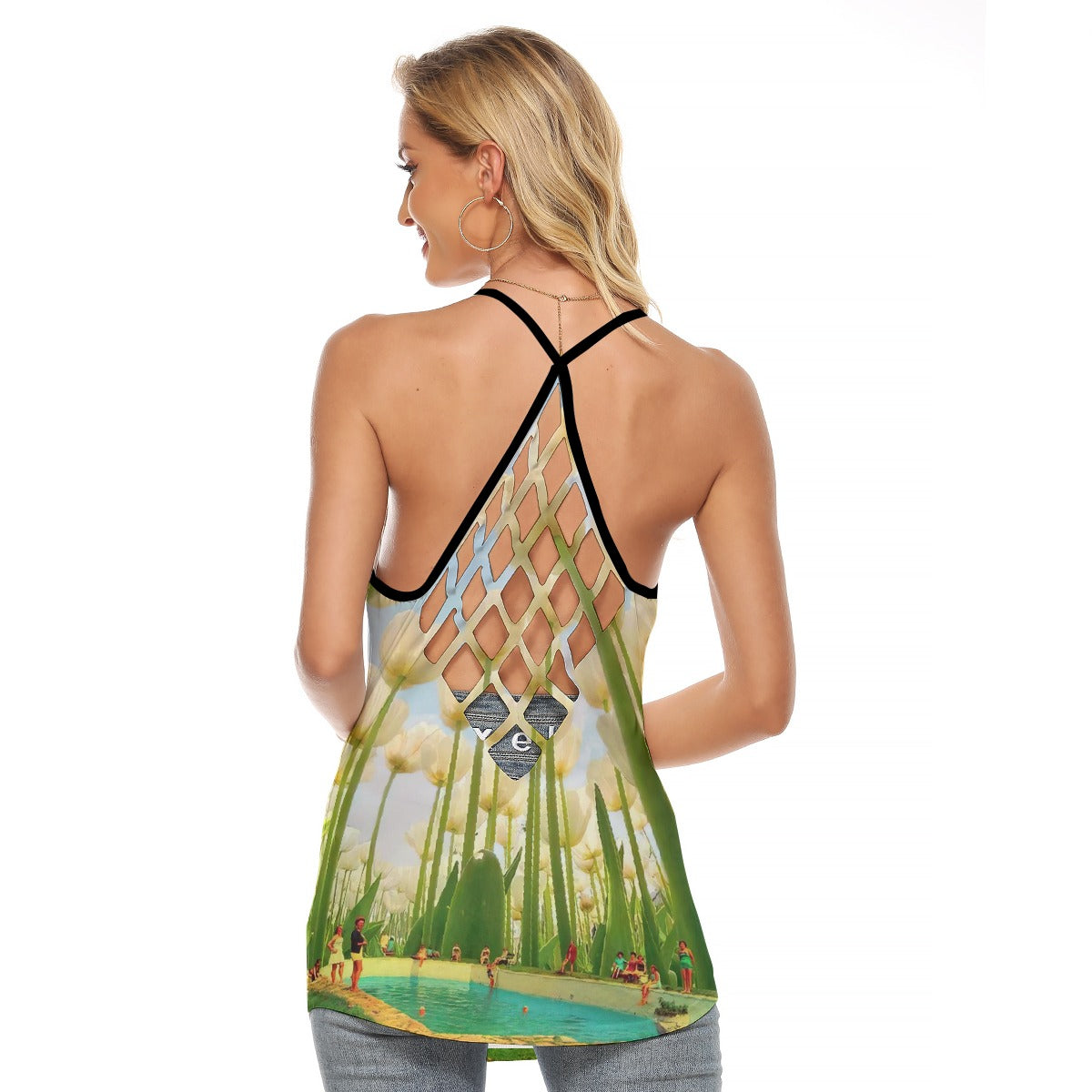 All-Over Print Women's Criss-Cross Open Back Tank Top
