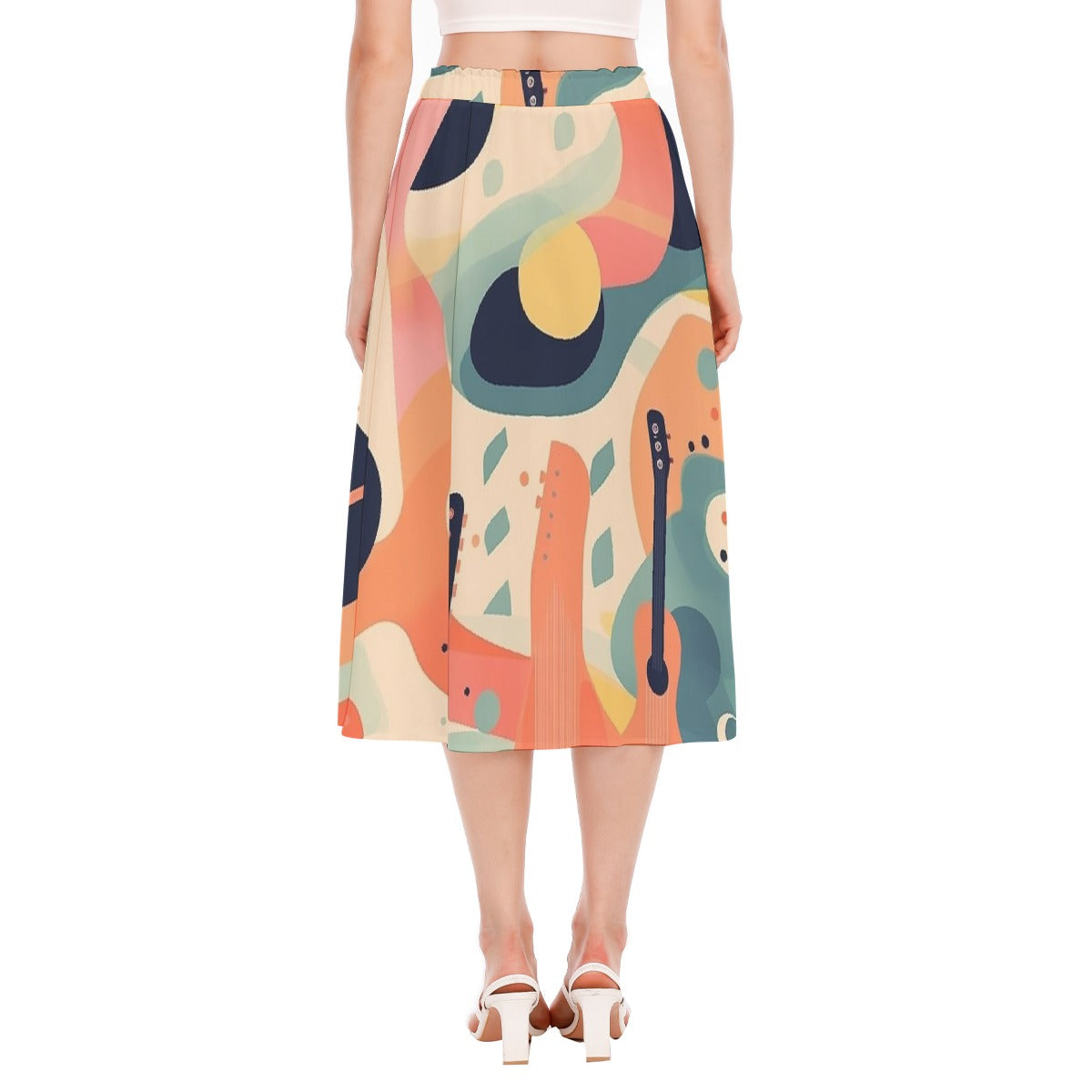 All-Over Print Women's Long Section Chiffon Skirt