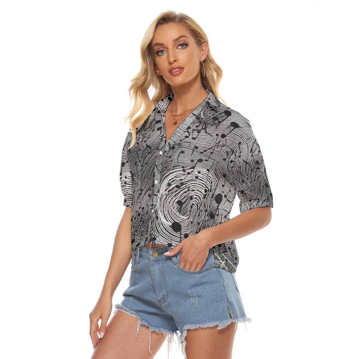 All-Over Print Women's V-neck Shirts