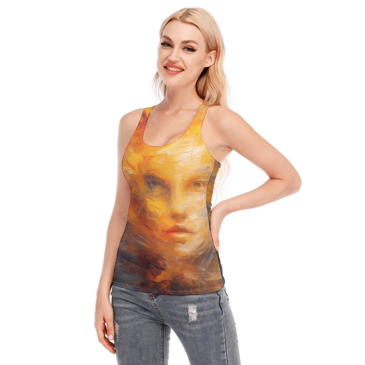 All-Over Print Women's Racer Vest | 190GSM Cotton