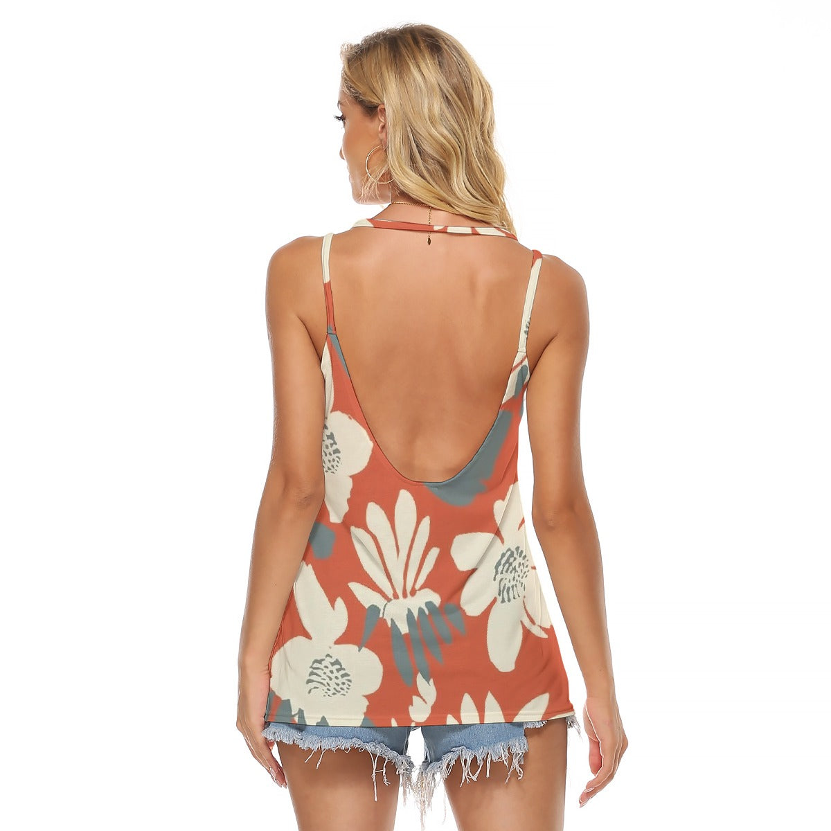 All-Over Print Women's Halter Top With Backless
