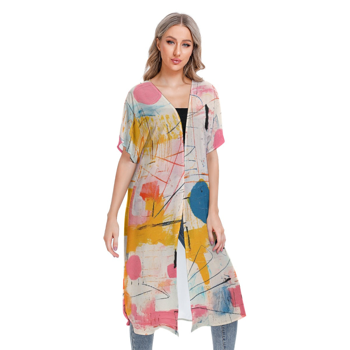 All-Over Print Women's Short Sleeve Cardigan
