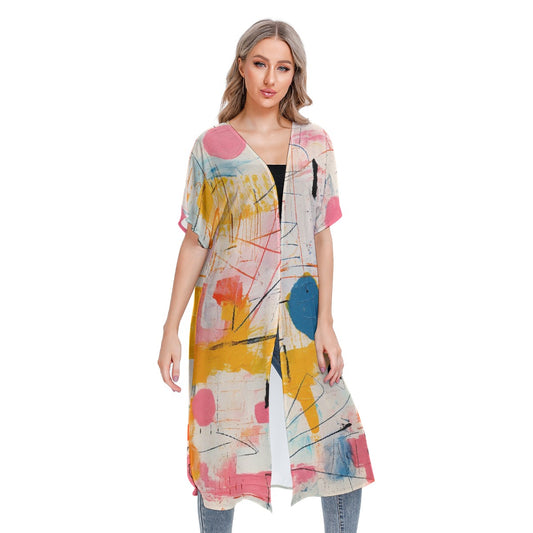 All-Over Print Women's Short Sleeve Cardigan