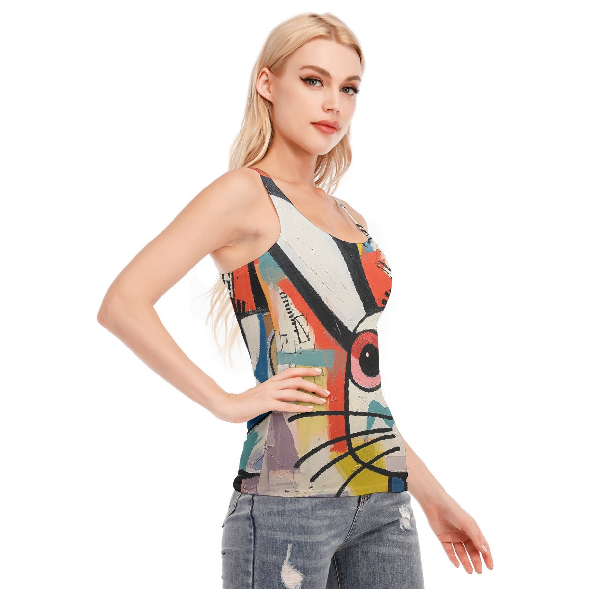 All-Over Print Women's Racer Vest | 190GSM Cotton