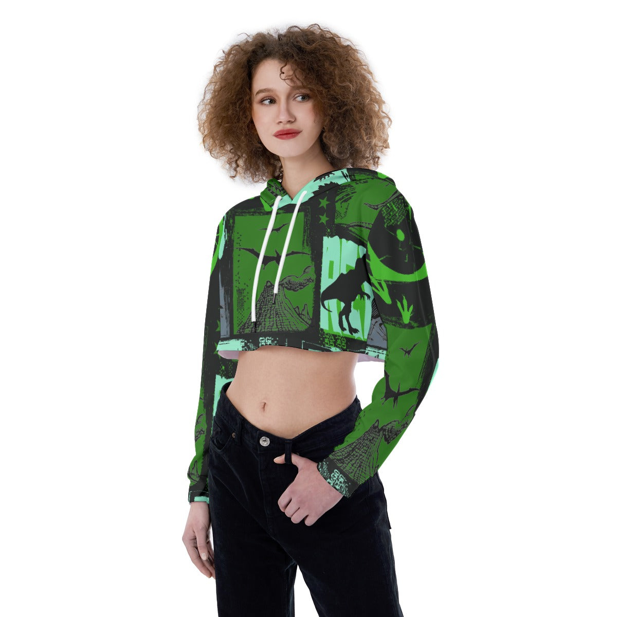 All-Over Print Women's Crop Top Hoodie