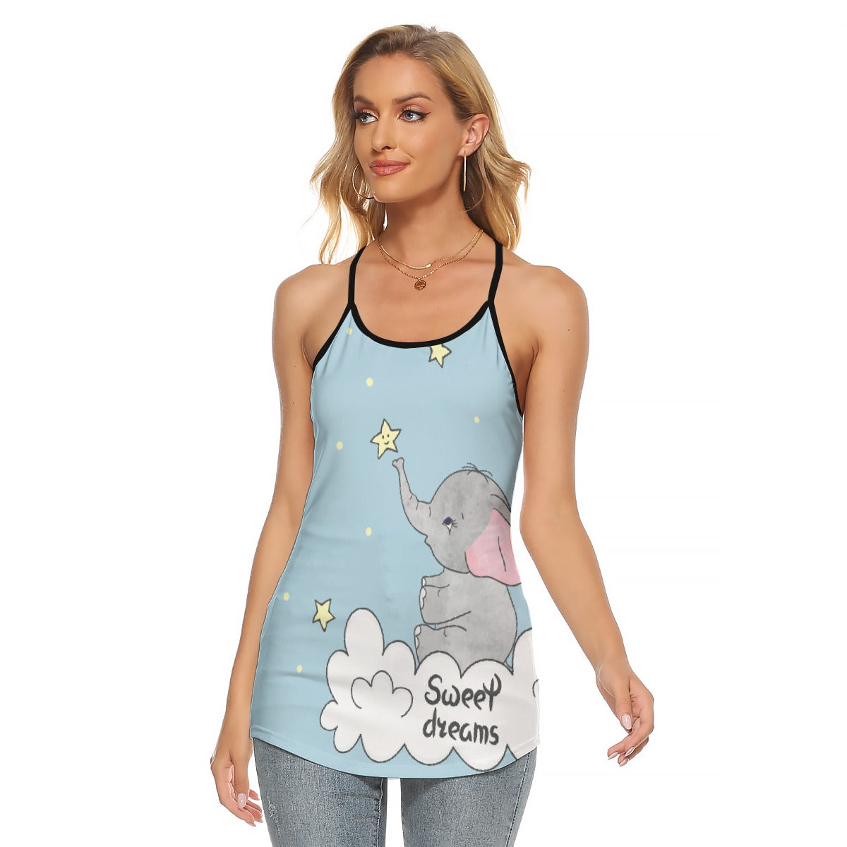All-Over Print Women's Criss-Cross Open Back Tank Top