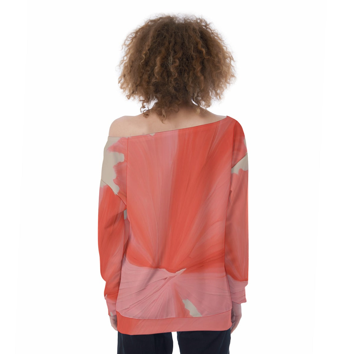 All-Over Print Oversized Women's Off-Shoulder Sweatshirt