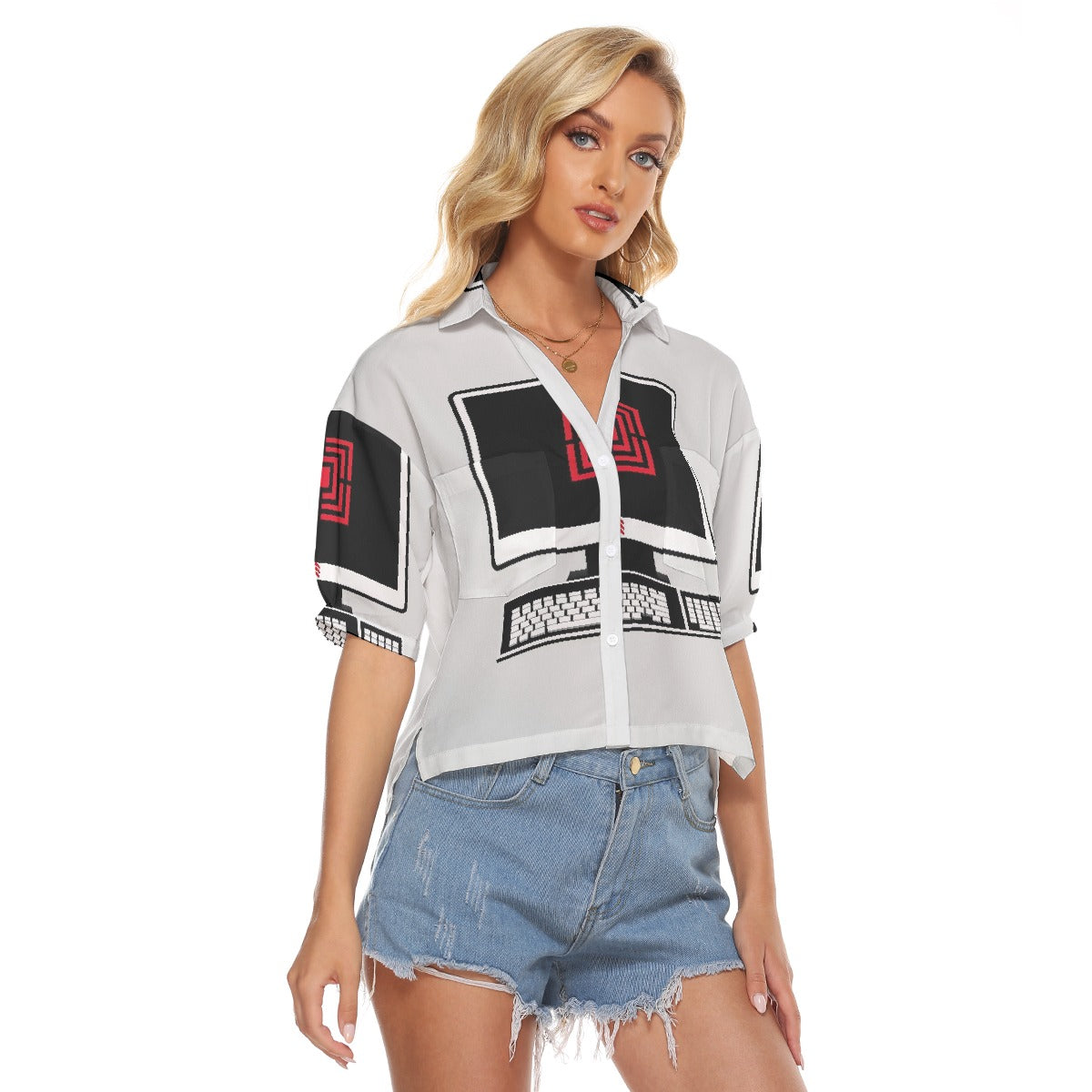 All-Over Print Women's V-neck Shirts