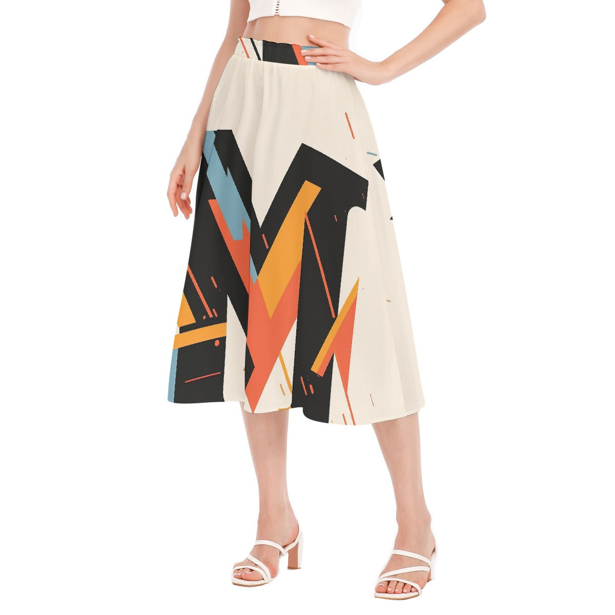 All-Over Print Women's Long Section Chiffon Skirt