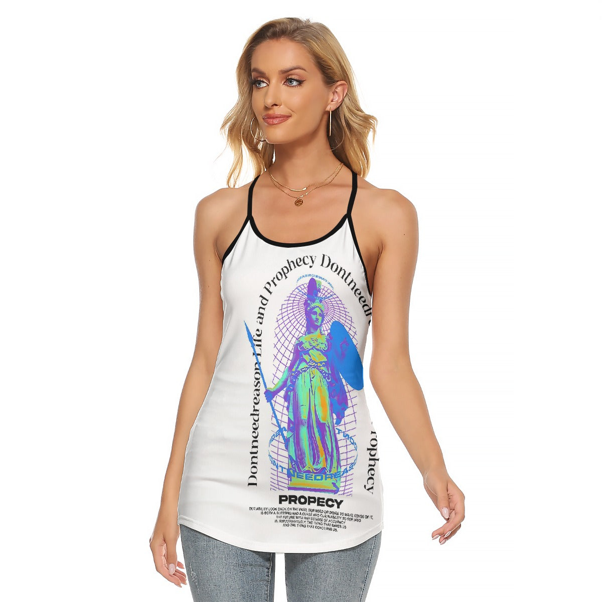 All-Over Print Women's Criss-Cross Open Back Tank Top