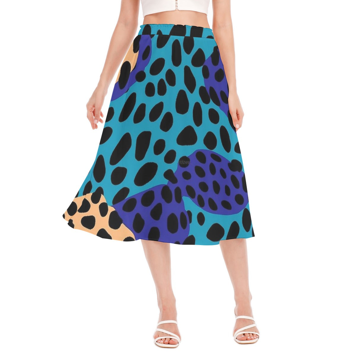All-Over Print Women's Long Section Chiffon Skirt