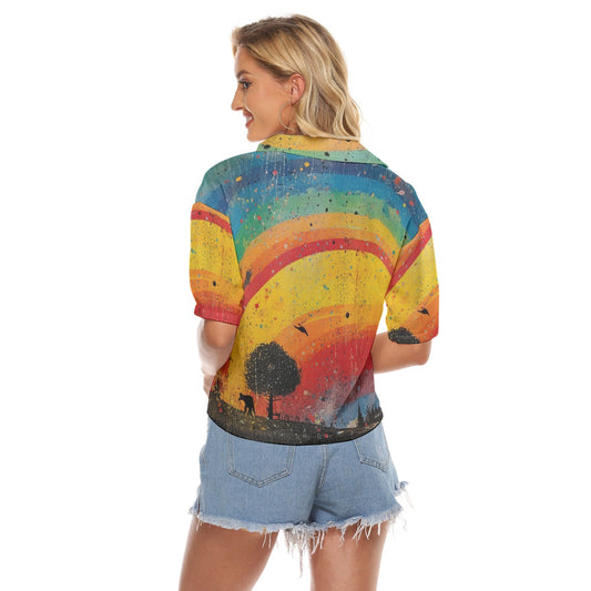 All-Over Print Women's V-neck Shirts