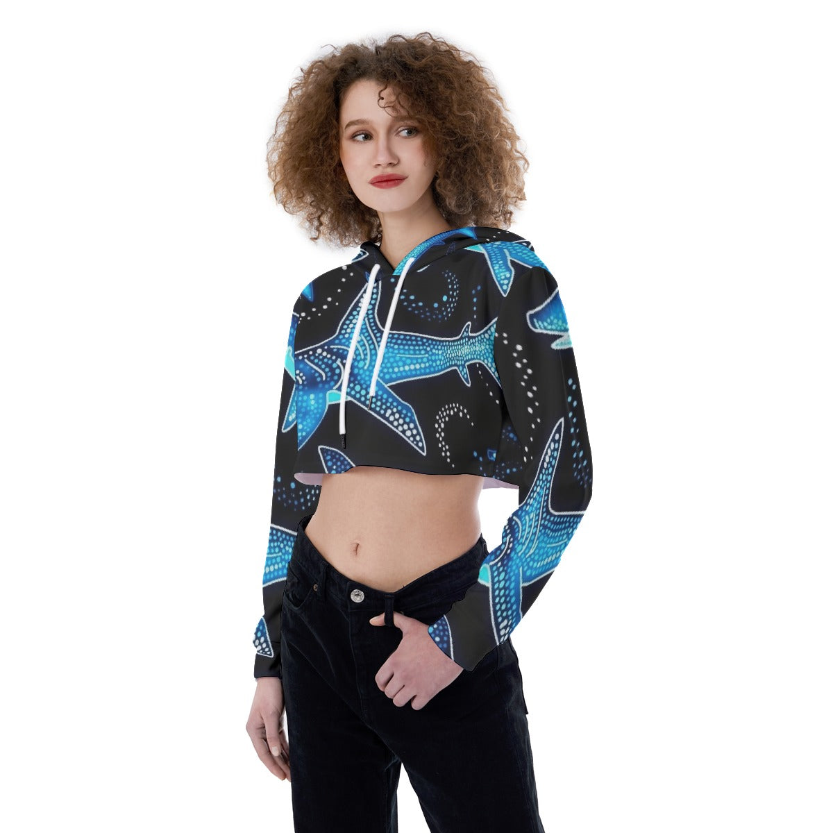 All-Over Print Women's Crop Top Hoodie