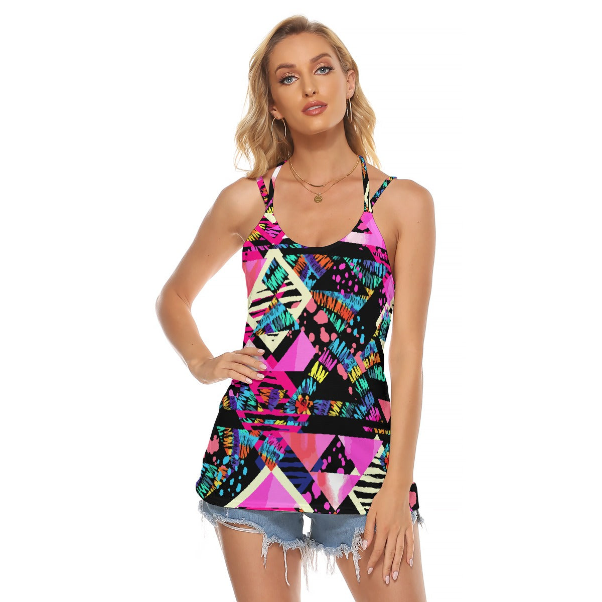 All-Over Print Women's Halter Top With Backless