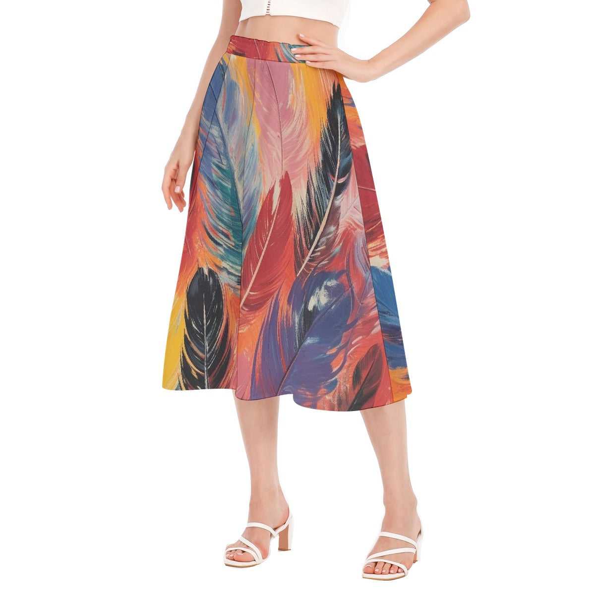 All-Over Print Women's Long Section Chiffon Skirt