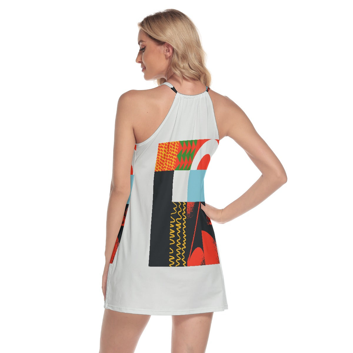 All-Over Print Women's Round Neck Above Knee Dress