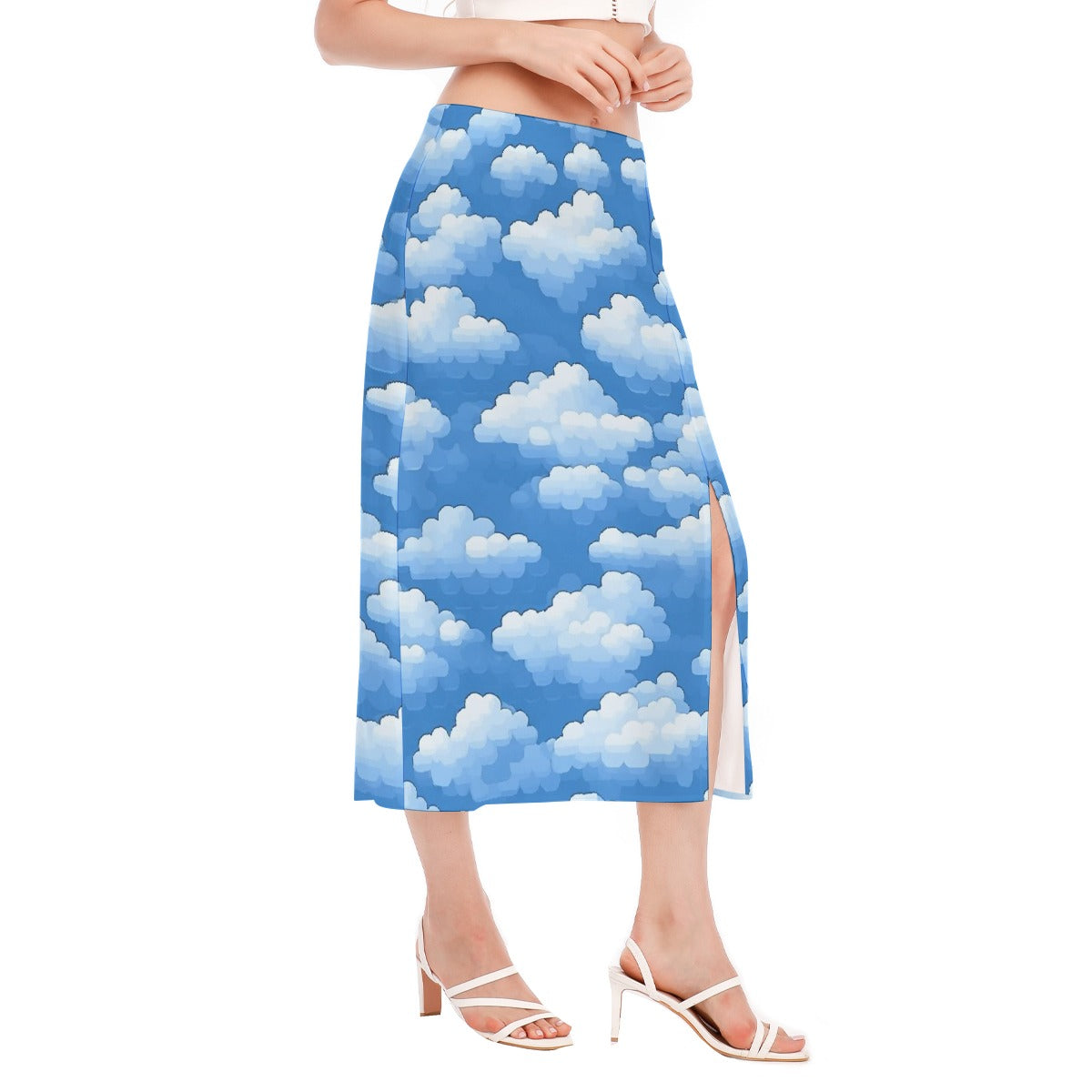 All-Over Print Women's High Slit Long Skirt