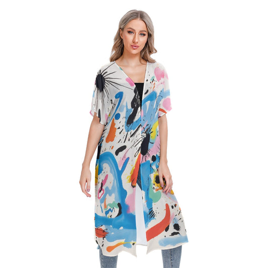 All-Over Print Women's Short Sleeve Cardigan