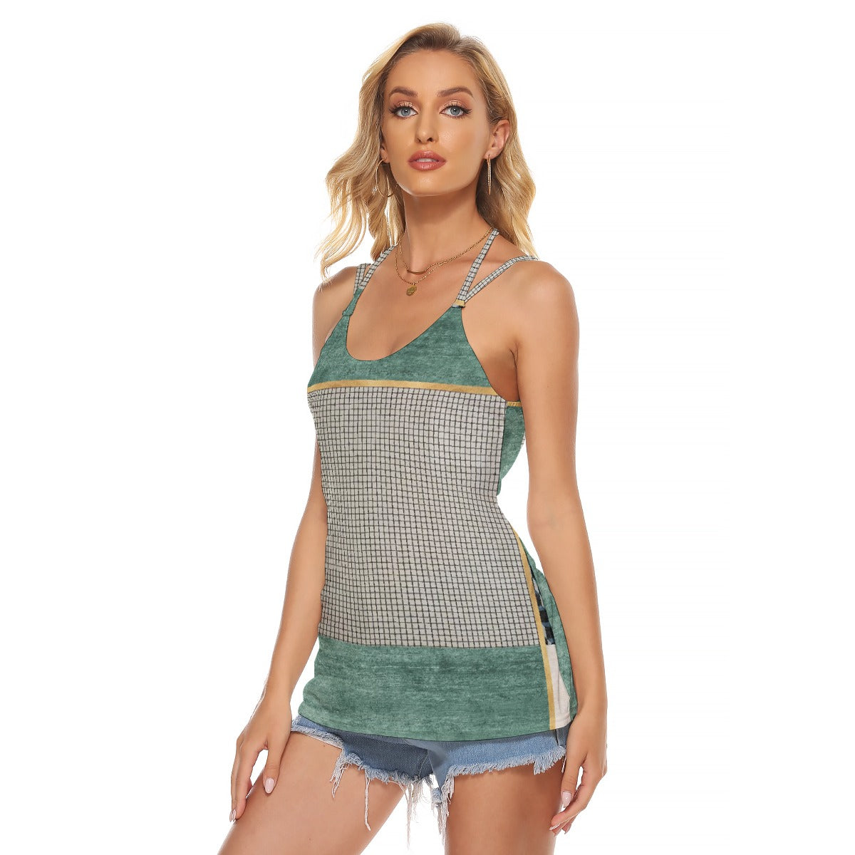 All-Over Print Women's Halter Top With Backless