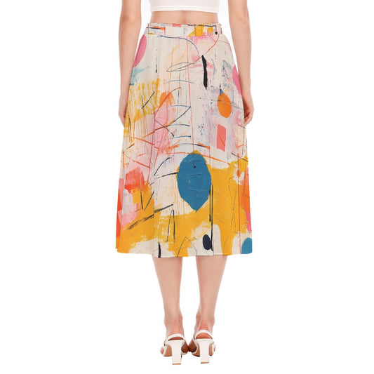 All-Over Print Women's Long Section Chiffon Skirt